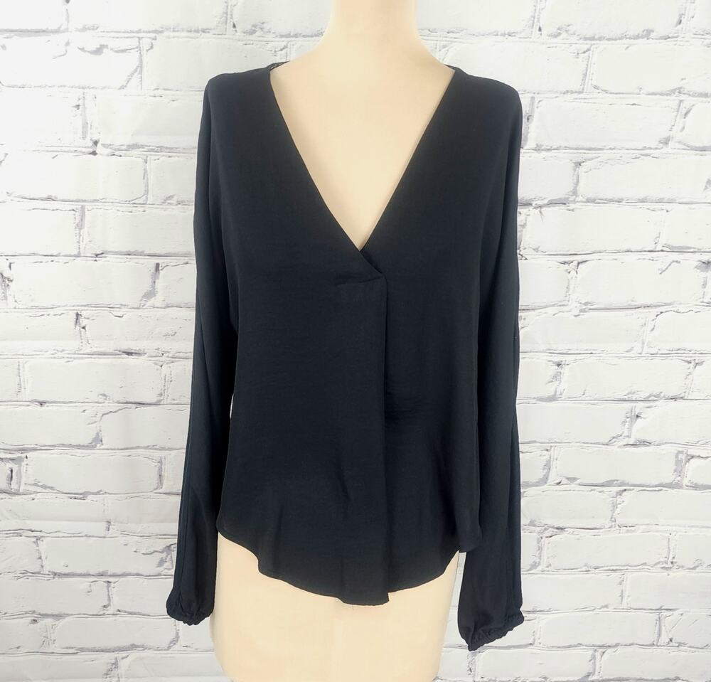 NWT Anthropologie Dolan Contessa Top West Coast Black Chic Sleek Corpcore Office